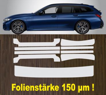 Lackschutzfolien-Komplett-Set für  Ladekante und Türeinstiege Einstiegsleisten für BMW 3er Typ G21 mit M-Paket ab 2022